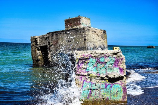 abgestürzter Bunker in der Ostsee bei Wustrow