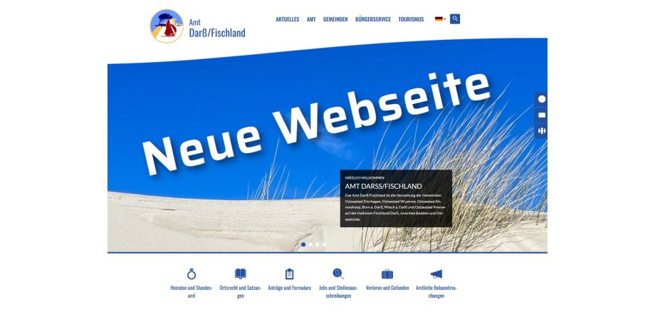 Eine neue Webseite des Amtes Darß/Fischland